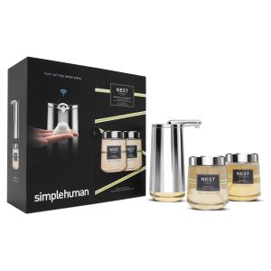 gen2 foam cartridge sensor pump with NEST Bamboo and Grapefruit hand soap. polished stainless steel