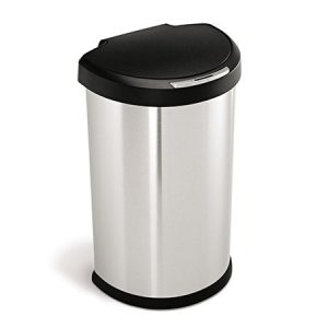 gen1 45L semi-round steel sensor trash can w/ plastic lid