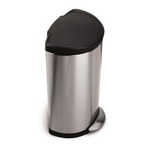 30L semi-round steel step trash can