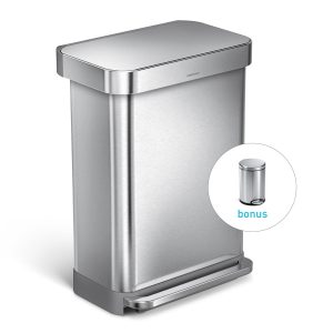 55L Rectangular Step Can with Liner Pocket + Bonus 4.5L Step Can