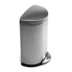 40L semi-round steel step trash can