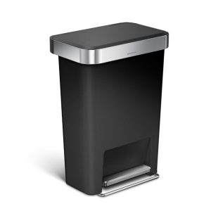 studio 45 litre. rectangular plastic step can with liner pocket