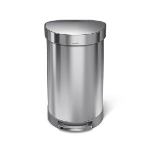 studio 45 litre. semi-round step can. stainless steel