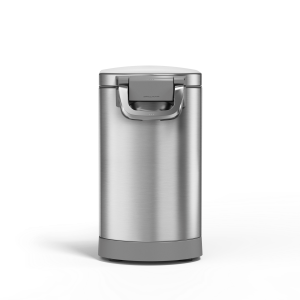 Pet Food Can - Brushed Stainless Steel w/ Grey Trim